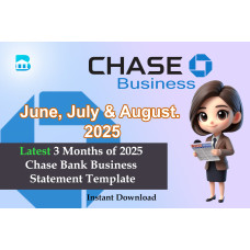 3 months of Chase Bank Business statements in 2025 (June, July & August)